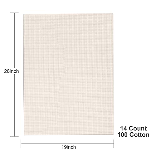 Image of Aida Cloth 14 Count Cross Stitch Fabric,19x28inch (14CT, Off White)