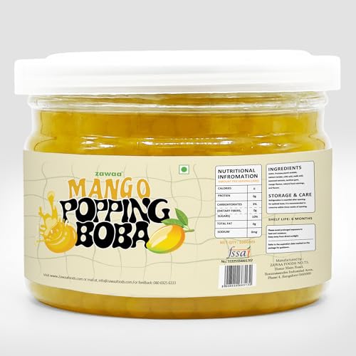 Image of Zawaa Foods Assorted Popping Boba Pearls (Green Apple, Mango, Litchi) | 100g Each (Pack of 3) | Bursting Fruit Boba for Bubble Tea, Milkshakes, Ice Cream & Desserts