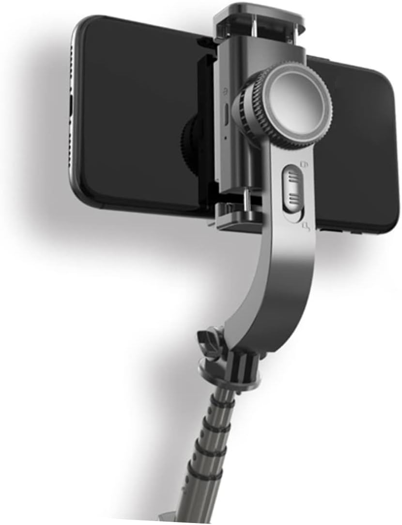 Lurrose 1set Multipurpose Phone Tripod Stabilizer Rotation Handheld Selfie Stick Height Compatible Smartphones for Vlogging Photography Live Streaming Black