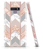 BAISRKE Galaxy Note 9 Case, Shiny Rose Gold Marble Wave Geometric Case Slim Soft TPU Rubber Bumper Silicone Protective Phone Case Cover for Galaxy Note 9 (Pink)