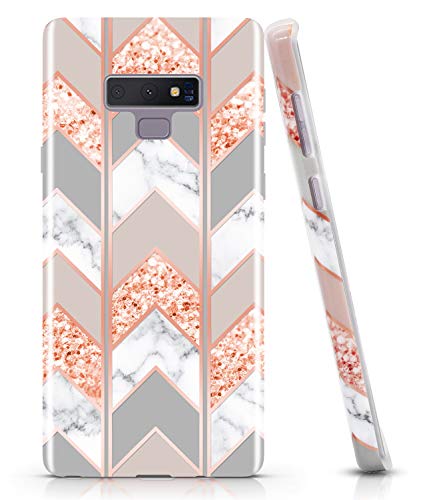 BAISRKE Galaxy Note 9 Case, Shiny Rose Gold Marble Wave Geometric Case Slim Soft TPU Rubber Bumper Silicone Protective Phone Case Cover for Galaxy Note 9 (Pink)