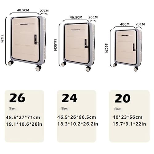 Suitcases Multifunctional Folding Suitcase Universal Wheel Password Trolley Case Solid Colour Front Opening Lid Suitcase Suitcases with Wheels(Blue b,26in)2