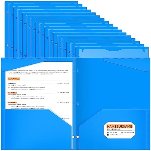 36 Pcs 2-Pocket Plastic Folders - 3 Hole Punched, Letter Size, Clear Front For Documents - View #6