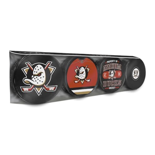 NHL Anaheim Ducks 4-Pack Hockey Puck Collector's Set