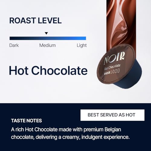Image of Noir's Hot Chocolate Pods | Rich Belgian Chocolate Flavor With Creamy Texture | Dolce Gusto Compatible Pods | Pack of 10 Pods