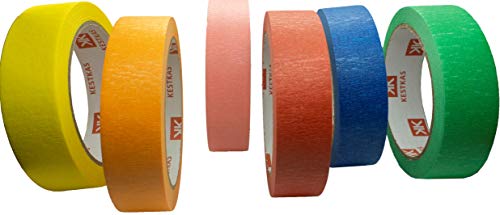 Kleurlint met hoge prestaties, 25 m x 25 mm, schildertape - perfecte lijnen - laat geen sporen achter bij het verwijderen - knutselen - scrapbooking - signalering