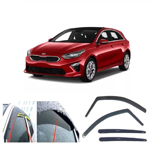 Déflecteurs d'air pour Kia Ceed 5 portes de 2018 à 2026 kit complet de 4 pièces bulles teintées