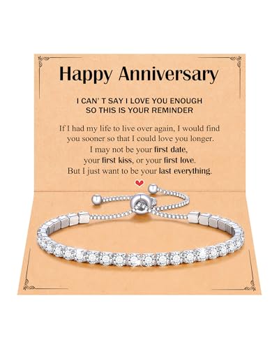 Image of Eryuor Cubic Zirconia Tennis Bracelet for Women Christmas Anniversary Valentines Birthday Gifts for Daughter Wife Girlfriend Her