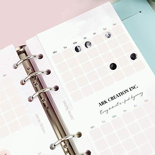ARK Creation 96 Mini Moon Phase Planner Sticker - Realistic Moon Phase Sticker - Lunar Tracking Sticker