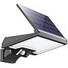 JESLED Luz Solar Exterior, 108LEDs Luz Solar Exterior con Sensor de Movimiento, 2600 mAh Giratoria Luces Solares, 4 Modos Lámpara Foco LED Solar para Jardín