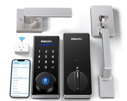 Philips Wi-Fi Smart Deadbolt with 2 Handles, Front Lock Set with Gateway