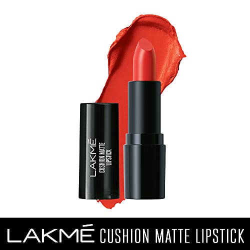 Image of Lakme Cushion Matte Lipstick, Orange Rush, 4.5 g
