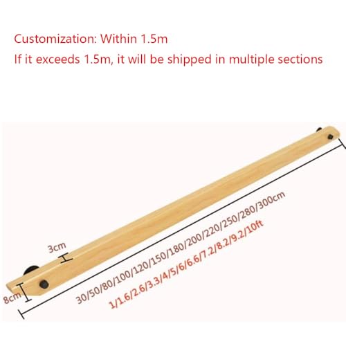 Rampe d'escalier en bois blanc 450cm avec support mural de sécurité - 6