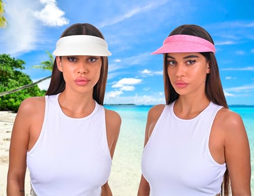 Image of 3 Pieces Clip On Visors Women Men Visor Sun Hats Hat Outdoor Sports Golf Beach Travel Tennis Cap