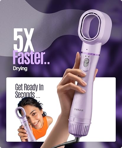Image of Ownair Hot Air Brush for Hair with Dryer, 4 Heat & Speed Modes, Warm Air Styling, 1200 Watts, Hair Dryer for Women, Styling Brush with 360 Swivel Cord for Easy Styling
