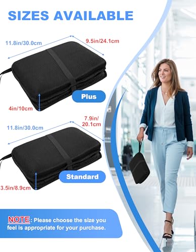 Image of FASTMOMENT Airplane Seat Cushion Portable Travel Cushion for Comfort Foldable Stadium Pad with Breathable Fabric Seat Pad Perfect for Long Flights, Office, Bleacher, Camping