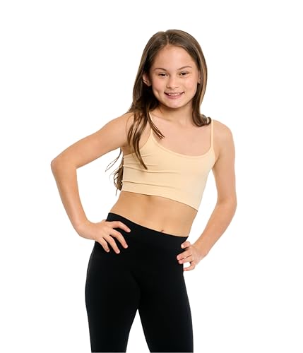 Girl Bra Camisole Crop Cami Training Bras for Girls - Spaghetti Strap Seamless Comfort One Size Fits Girls 10-142