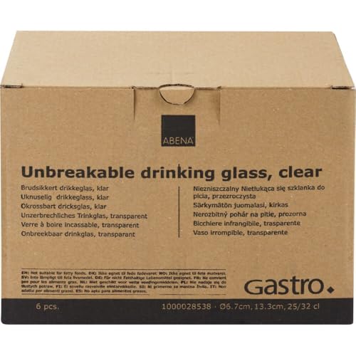 Abena Gastro Reusable Drinking Glasses, 250Ml, Pack Of 6, Clear Shatterproof Cups, Dishwasher & Freezer Safe Tumblers, Everyday Use, Restaurants, Bars, Festivals & Outdoor Dining - 3
