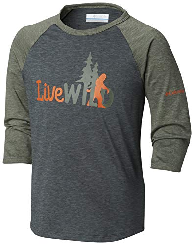 Columbia Boys Outdoor Elements 3/4 Sleeve Shirt, Grill Heather, Cypress Heather, Large