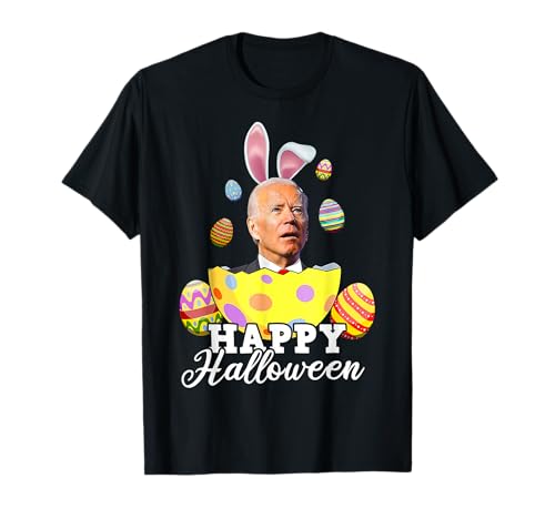 Funny Joe Biden Happy Halloween Confused Easter Biden Bunny T-Shirt
