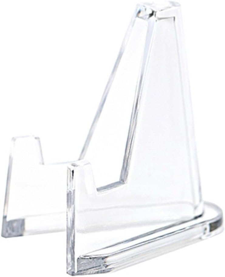 20 Pcs Transparent Plastic Coin Display Stands With Round And Square Capsule Holders And Built In Easel For Secure Placement