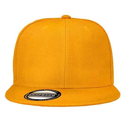Image of Falari Classic Snapback Hat Cap Hip Hop Style Flat Bill Blank Solid Color Adjustable Size