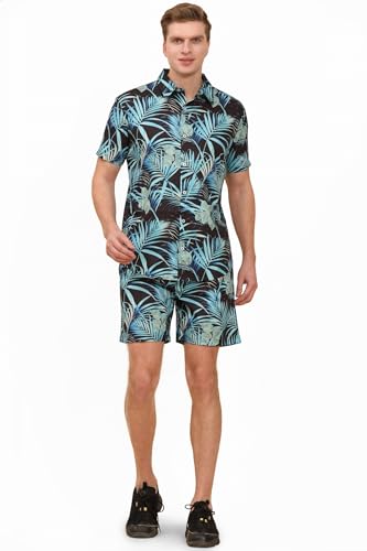 Image of Mens Printed Casual Shirts and Shorts Set Button Down Co-ord Set