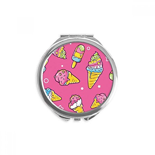 Miroir de poche étoiles et glace rose maquillage portable multicolore 2,6" x 2,4"