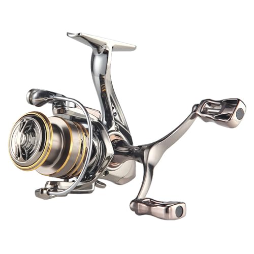 BAHJKASD 5 2:1 Relación de transmisión Spinning Carrete de pesca con carrete de pesca intercambiable de 13 libras de arrastre carrete de metal para la pesca