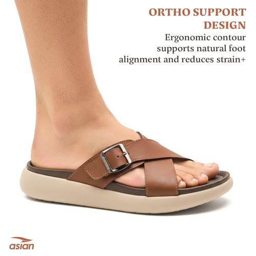 Image of ASIAN MEDISOL-01 OrthoSoft Extra Soft Doctor Slippers for Men | Men's Flip Flop Slippers with Soft Cushion & Arch Support | Broad Strap Casual Slides | Comfortable Daily Wear Footwear