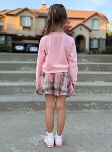 Image of Disney Girl 2 Piece Birthday Party Outfit Knit Top & Tweed Skirt Set 2-13Y
