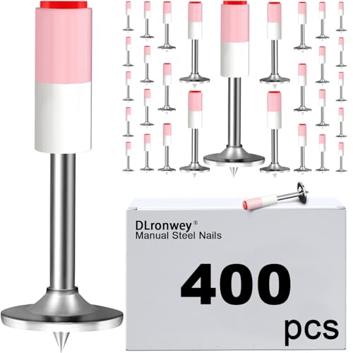 DLronwey Nails for Manual Concrete Nail Gun,400 pcs Steel Round