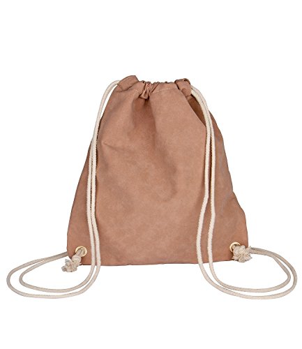 SIX Handtas in suède-look: stijlvolle gymtas in velours look met binnenvoering en trekkoord, versterkte, roségouden… - Image 3