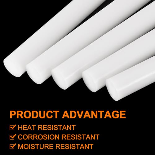 Image of uxcell 5 Pcs White Plastic Rods 25.5 x 330mm ABS Styrene Round Stick Round Solid Bar DIY Model for DIY Toys Building Making Architectural Model Making