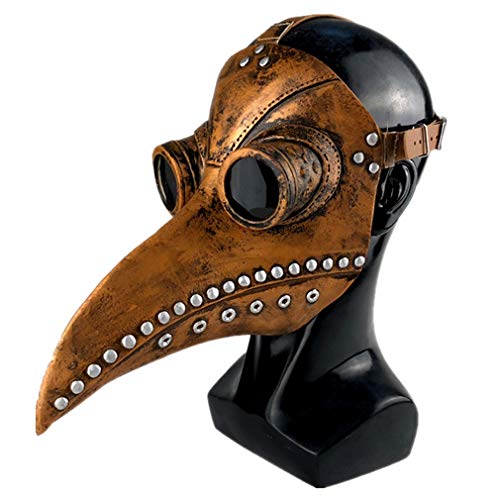Ulalaza Peste Doctor Máscara Cuero de PU Nariz Larga Pico de pájaro Steampunk Halloween Cosplay Accesorios de Fiesta Disfraz Cover