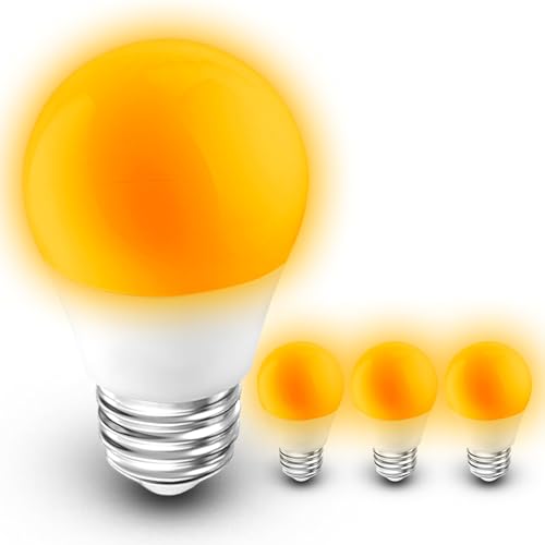 Image of Amber Sleep Light Bulbs 1800k, Blue Light Blocking,A15 Soft Warm Light Bulb | 3W Circadian Light Bulb 25-40w Equivalent, E26 Amber Light Bulb for Healthy Sleep, Bedroom, Night Light, Non-Dimmable, 4 Pack