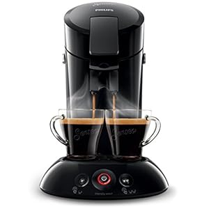 Philips Senseo Original Koffiepadapparaat – Twee kopjes tegelijk – Met crèmelaagje – Koffieboosttechnologie voor een rijkere smaak – Intensiteitselectie – Zwart – HD6554/68