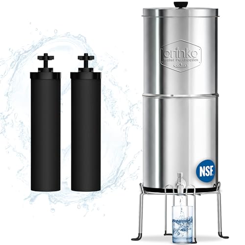 ORINKO Filtro de agua por gravedad 5,6 l con 2 cartuchos, purific...