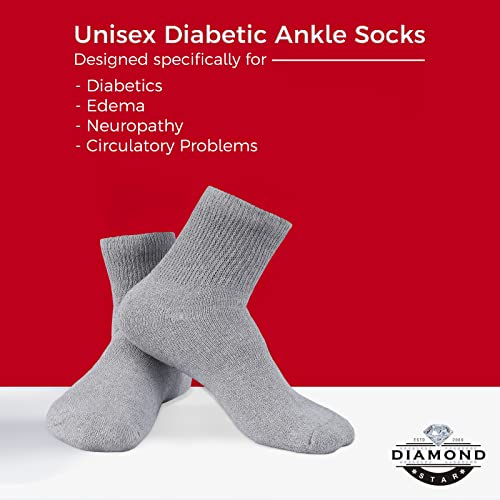 Diabetic Ankle Socks, Non-Binding Circulatory Doctor Approved Cushion Cotton Quarter Socks for Men’s Women’s 3,6,12 Pack4