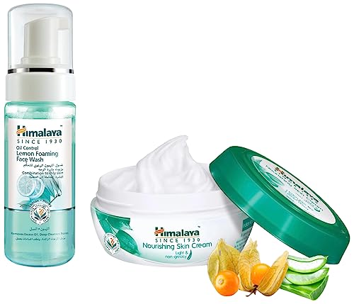 Image of Himalaya Nourishing Skin Cream, 200ml And Himalaya Herbals Oil Clear Lemon Foaming Face Wash, 150ml