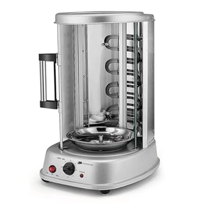 Flexzion Vertical Rotisserie Oven Grill - Countertop Shawarma Machine Kebab Electric Cooker Rotating Oven, Stainless Steel Roaster w/Bake Ware Kebob Skewers Stain Resistant Rotisserie Machine