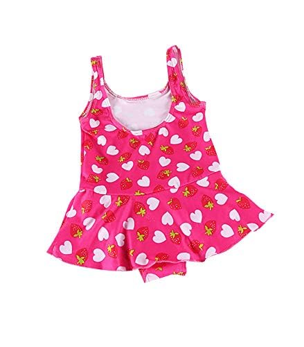Image of One Piece Girl's Synthetic Digital Printed Swimming Costume in Frock Style.