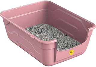 Blue Large Cat Litter Tray Box High Sided UK Deep Toilet Loo Adult Cats Kitten Pan Pet Loo Easy Cleaning Lowered Entry Step 11.5cm Easy Access Elderly Cat Trays Luxury CatCentre®