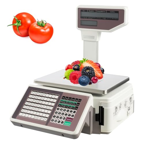 Báscula electrónica etiqueta con impresora, 66 lbs LCD doble miniatura 1