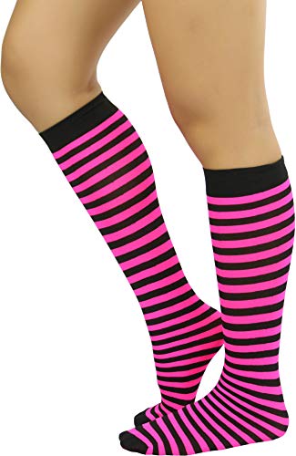 ToBeInStyle Women's Opaque Striped Knee High Warm Nylon Stockings Hosiery3