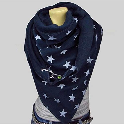 Bufanda Moda Mujer Soild Dot Impresión Botón Abrigo Suave Casual Bufandas Cálidas...