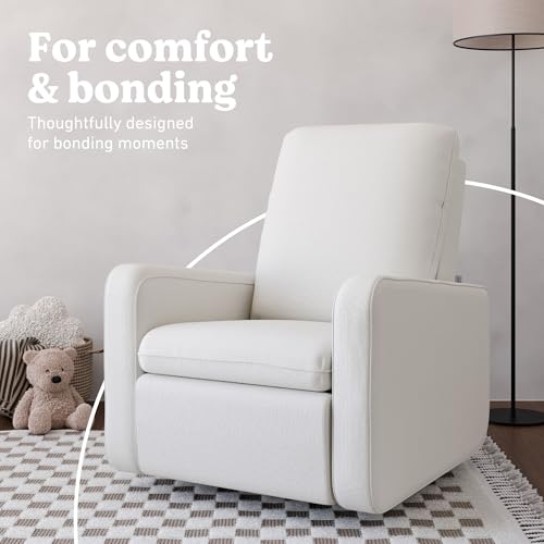 Image of Graco Teddi Power Recliner Swivel Glider, Electronic Power Recline, Oeko-TEX 100 Certified, USB-A & USB-C Charger, Premium Cushioning & Comfort - (Ivory Basketweave)