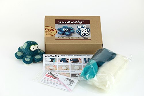 Woolbuddy Sea Animal Needle Felting Kit, Felt Animal Kit, Handmade, Felting Wool With 2 Felting Needles And Instruction (Octopus) #TOP1