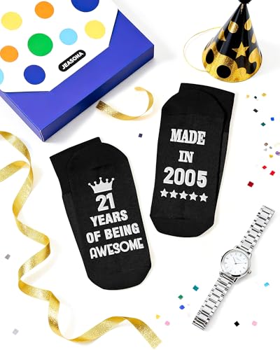 Jeasona 21st Birthday Gifts for Men Keepsake Gift for Him 21 Year Old Man Funny Socks Size 9-11 - Image 4