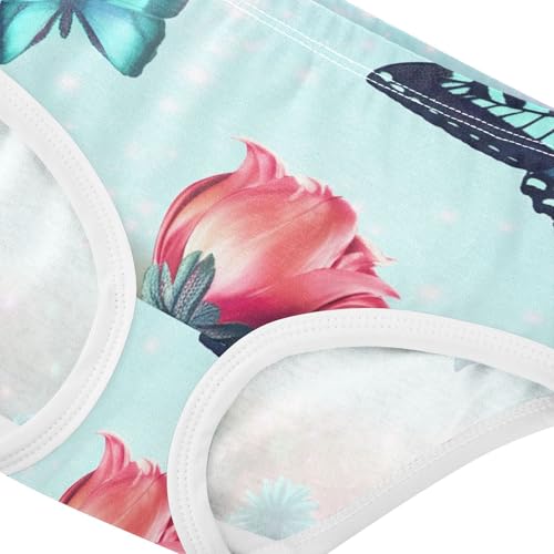 Funny Girls Underwear Toddler 2t Cotton Little Girl Panties Butterflies Flowers Field Teal Briefs Girls Undies4